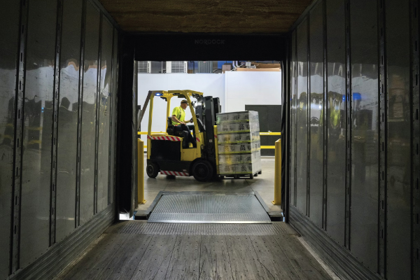 Forklift Loading a Truck